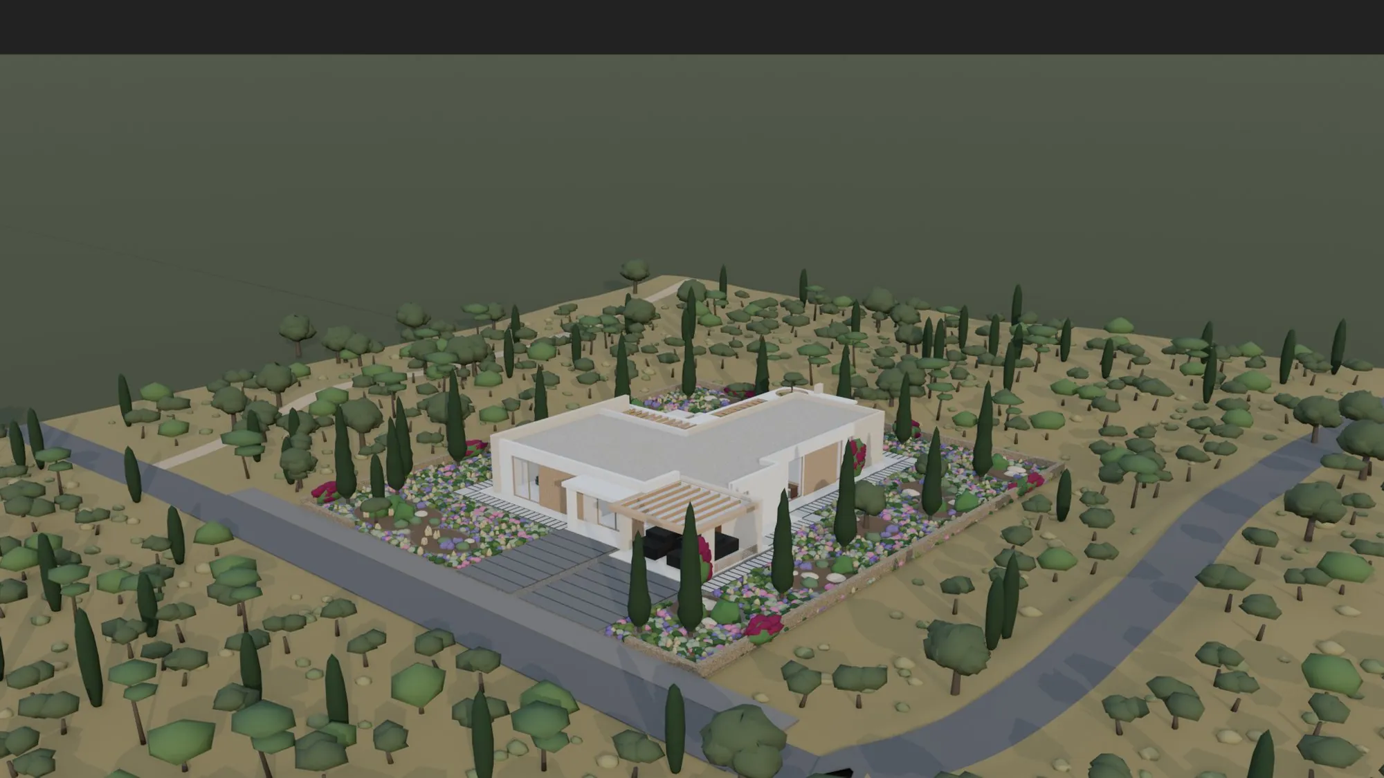 Вилла с юго-востока — модель в Blender